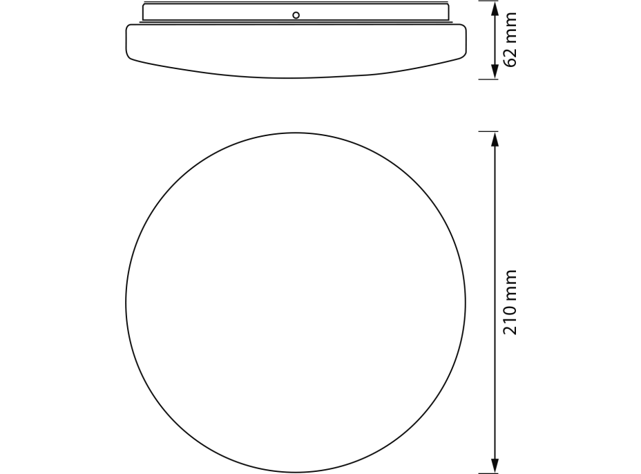 LEDVANCE Kúpeľňové stropné svietidlo, priemer 210mm, 900lm, 12W, 3000K, IP44 AC464780055