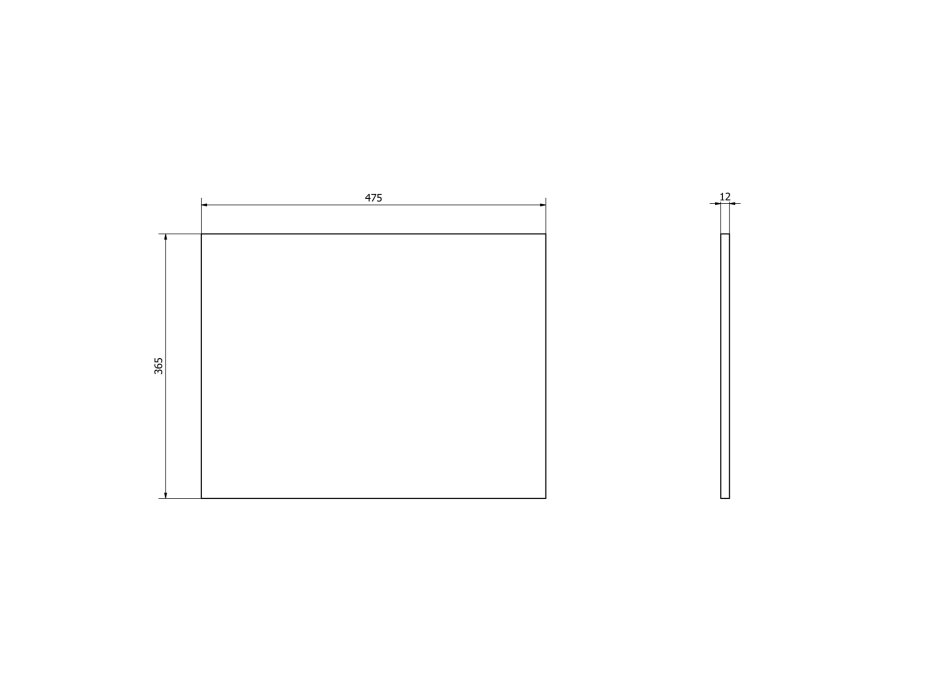 Sapho SKARA doska Rockstone 475x12x365 mm, biela mat CG021-0101