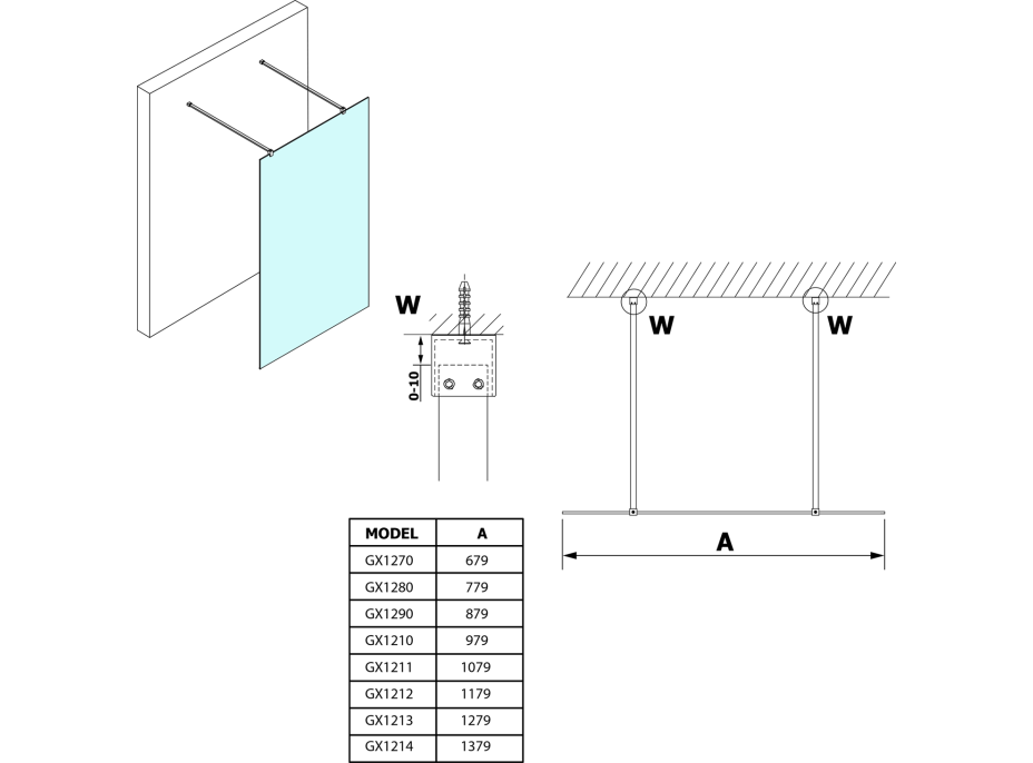 Gelco VARIO číre sklo 700x2000mm GX1270