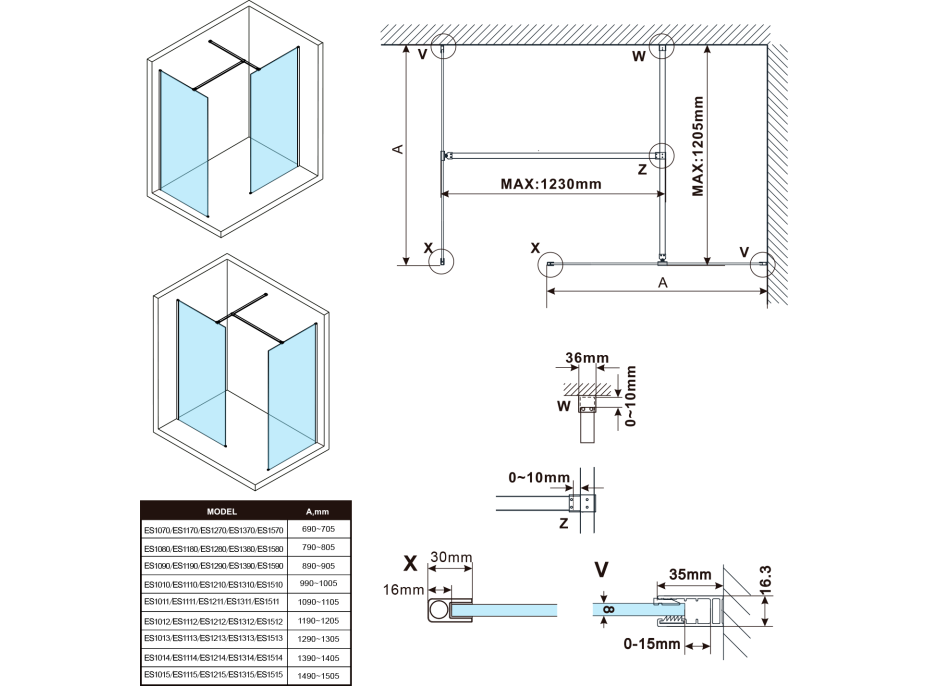 Polysan ESCA číre sklo 900x2100mm ES1090