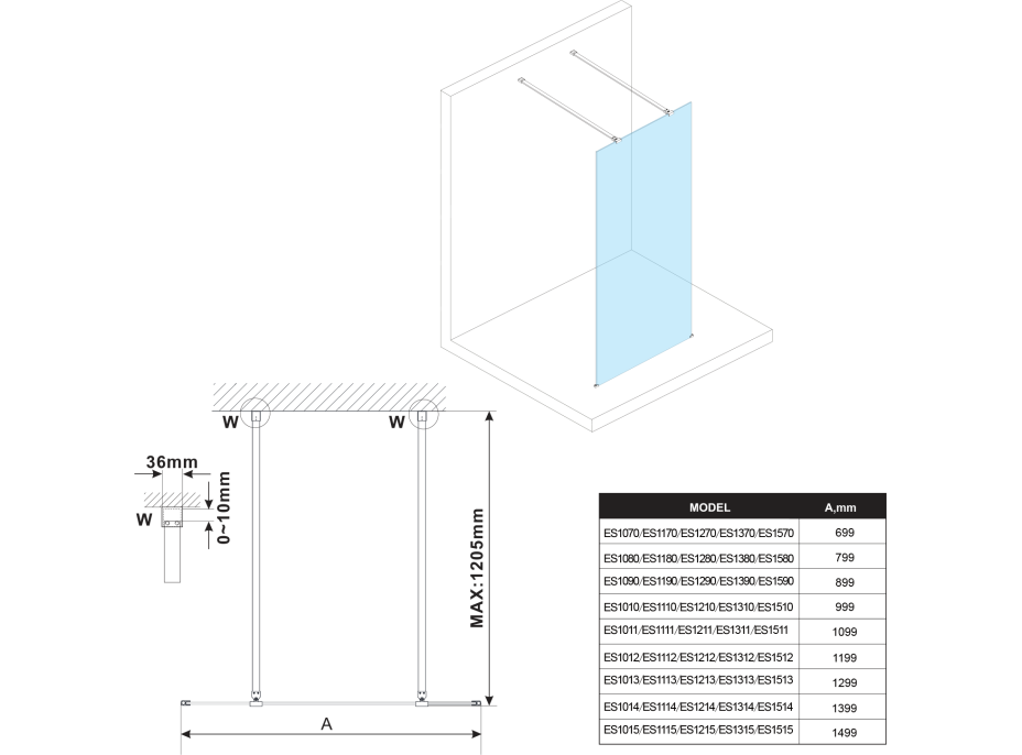 Polysan ESCA číre sklo 800x2100mm ES1080