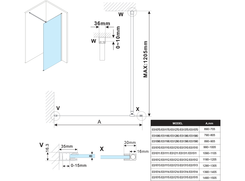 Polysan ESCA číre sklo 700x2100mm ES1070