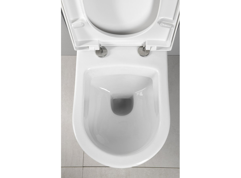 Závesné WC Nera s podomietkovou nádržkou do sadrokartónu a tlačidlom Geberit, biela WC-SADA-16