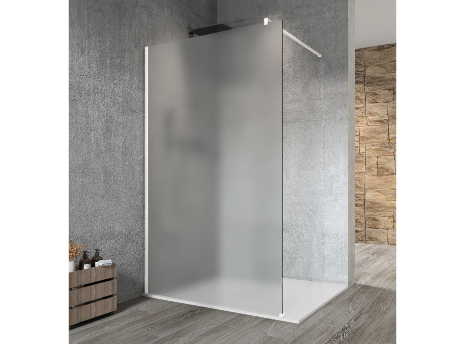 Gelco VARIO WHITE jednodielna sprchová zástena na inštaláciu k stene, matné sklo, 700 mm GX1470GX1015