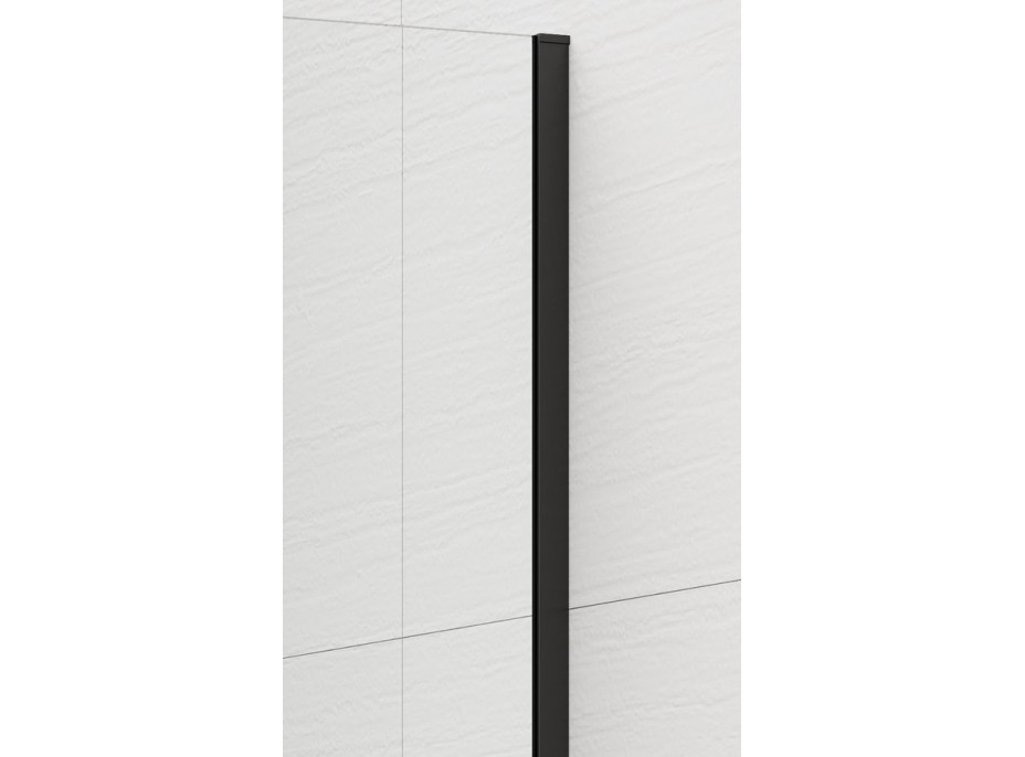 Polysan ESCA BLACK MATT jednodielna sprchová zástena na inštaláciu k stene, sklo číre, 900 mm ES1090-02