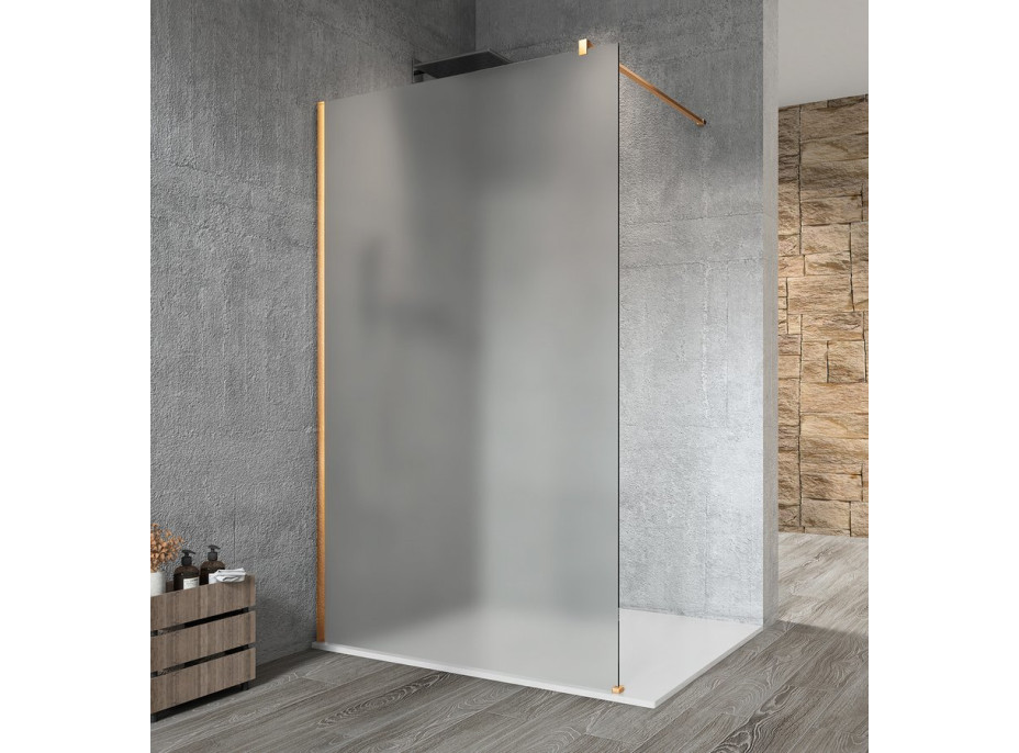 Gelco VARIO GOLD MATT jednodielna sprchová zástena na inštaláciu k stene, matné sklo, 1000 mm GX1410-01