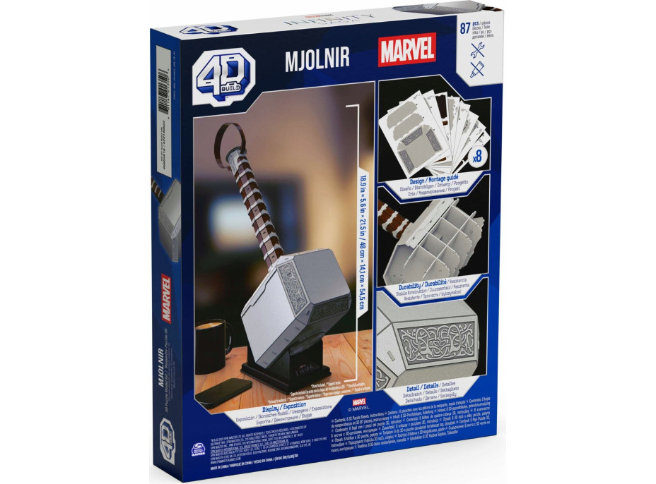 4D BUILD 3D Puzzle Marvel: Tórovo kladivo 87 dielikov