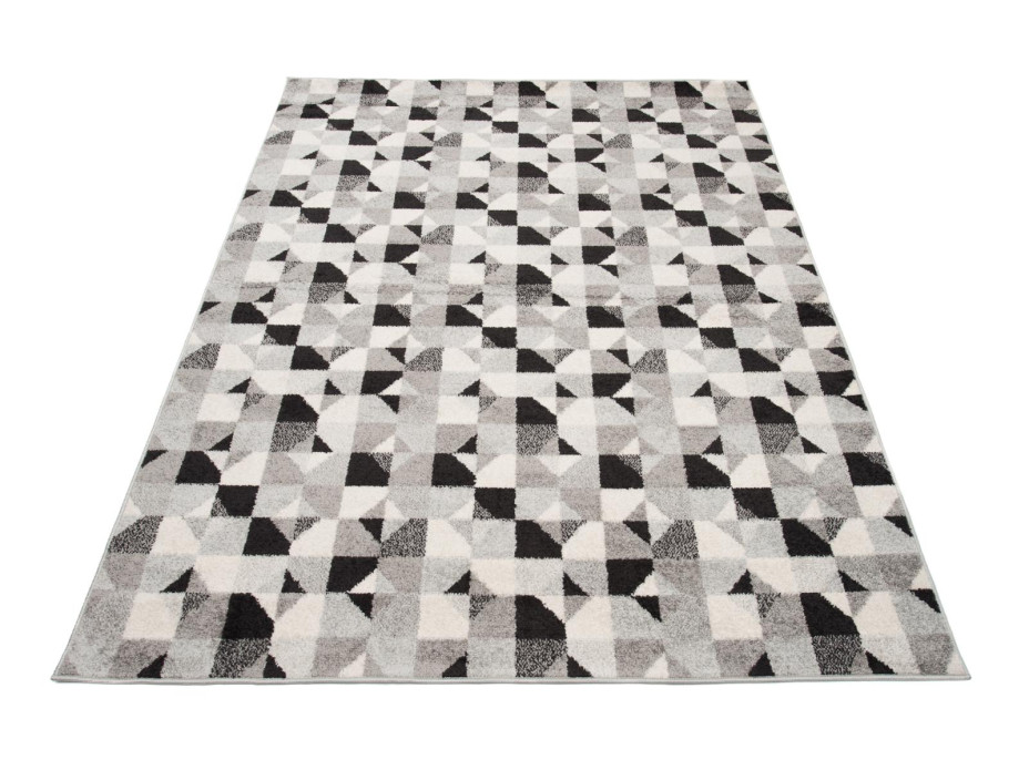 Kusový koberec AZUR trojuholníky typ B - sivý/antracitový - 120x170 cm