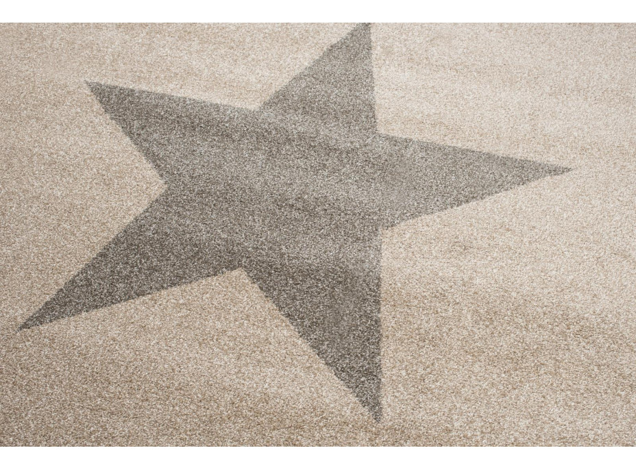 Moderný kusový koberec MAROKO - CENTER STAR béžový L916B - 120x170 cm