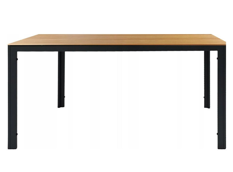 Záhradný stôl ALICE - 130x70 cm - čierny/drevo