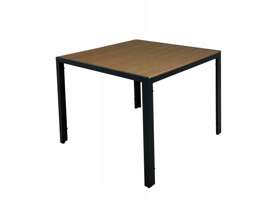 Záhradný stôl ALICE - 90x90 cm - čierny/drevo
