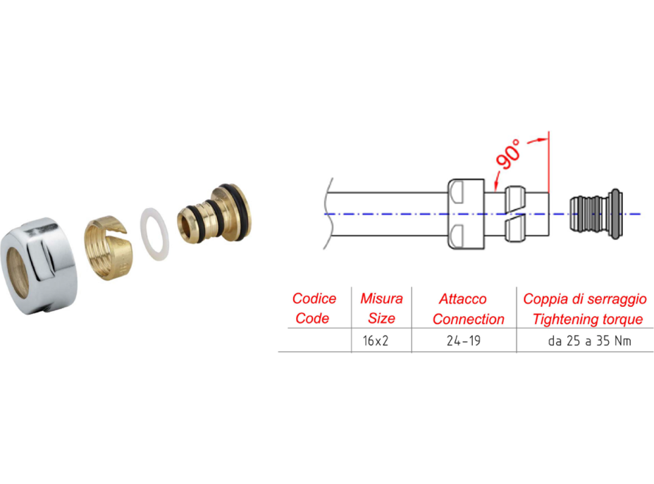 Sapho Zverné šróbenie pre Alupex 16mm, chróm CP6020