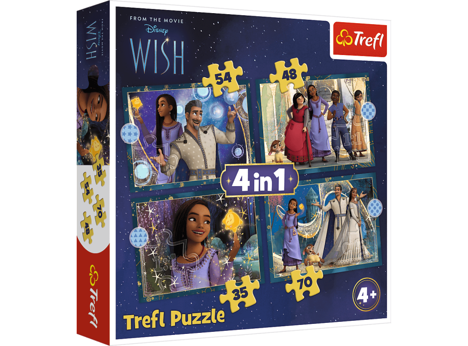 TREFL Puzzle Prianie: Splnené sny 4v1 (35,48,54,70 dielikov)