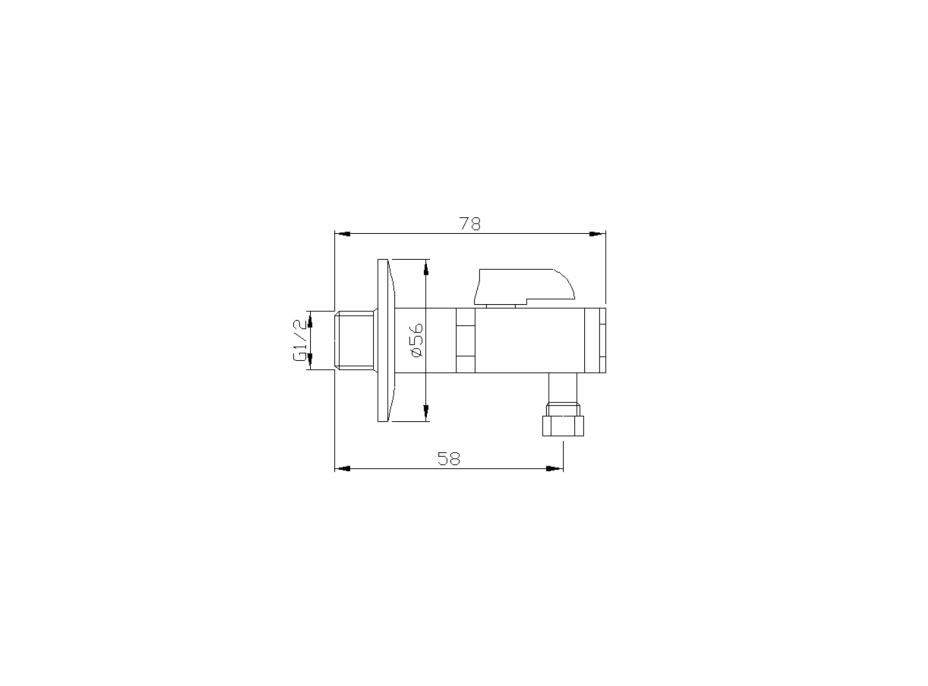 Sapho Rohový ventil s matkou, 1/2" x 3/8", bronz 2020BRO