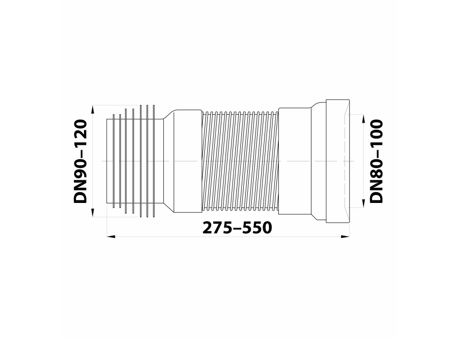 Bruckner WC roztiahnuteľné flexi dopojenie, 275-550mm 159.325.0