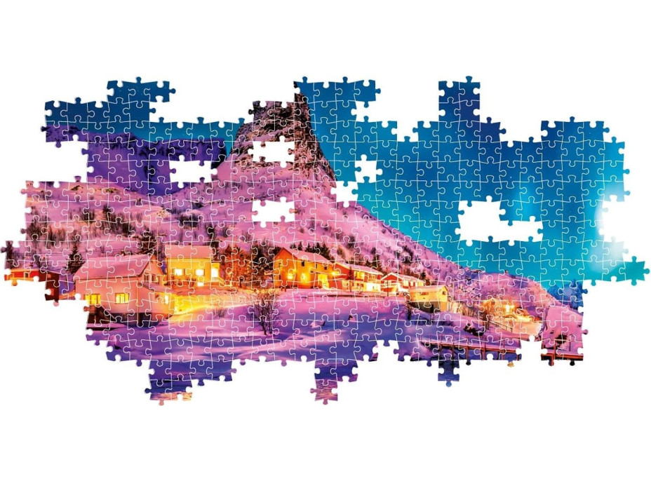 CLEMENTONI Panoramatické puzzle Polárna noc nad Lofoty 1000 dielikov