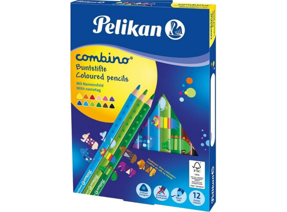 PELIKAN Pastelky trojboké Combino 12 ks (silné)