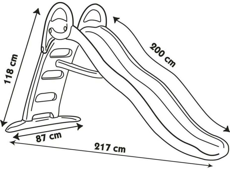 SMOBY Šmykľavka Funny 200 cm červenozelená