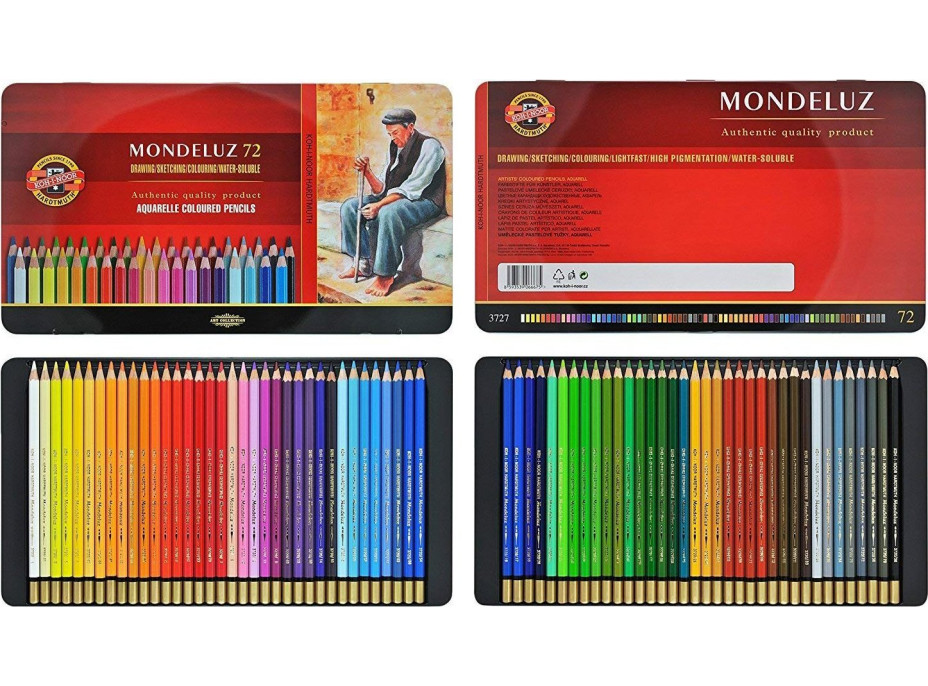 KOH-I-NOOR Akvarelové pastelky Mondeluz 3727 - 72 ks