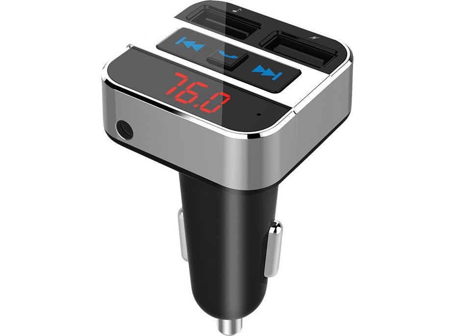 Solight FM transmitter s bluetooth pripojením do auta, 2x USB + handsfree