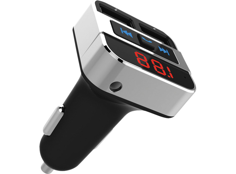 Solight FM transmitter s bluetooth pripojením do auta, 2x USB + handsfree