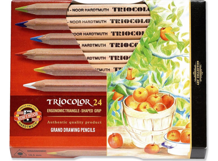 KOH-I-NOOR Trojhranné pastelky 3154 Triocolor Natur silné 24 ks