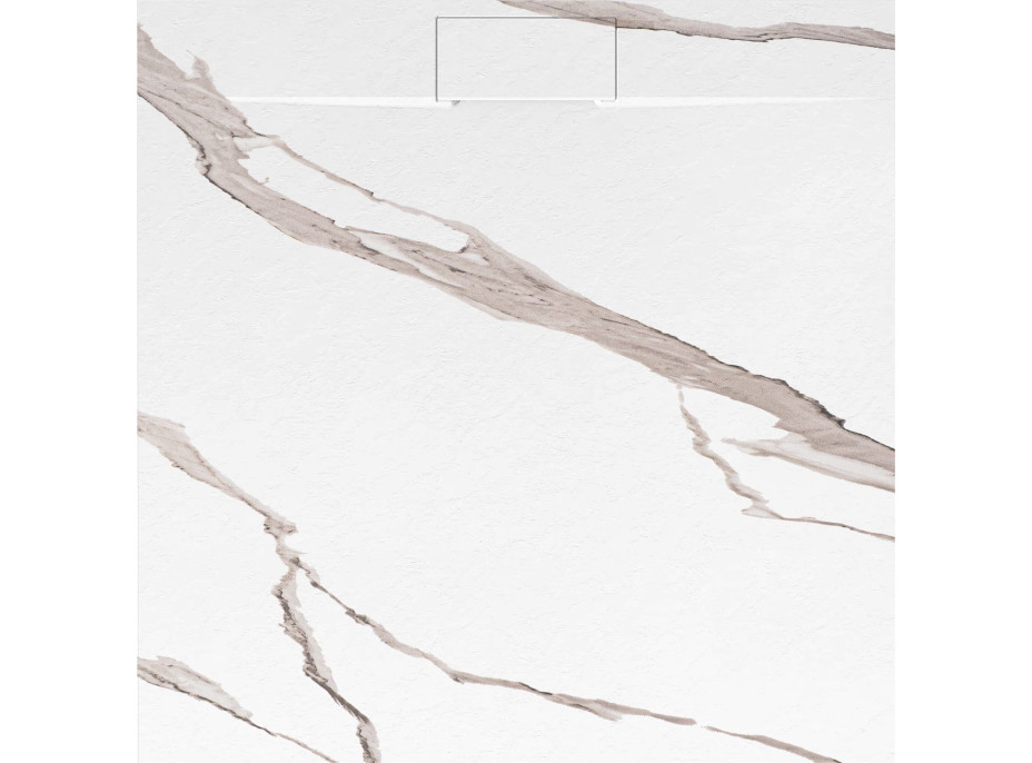 Sprchová SMC vanička REA Bazalt CARRARA WHITE 90x90 cm - imitácia kameňa - biela