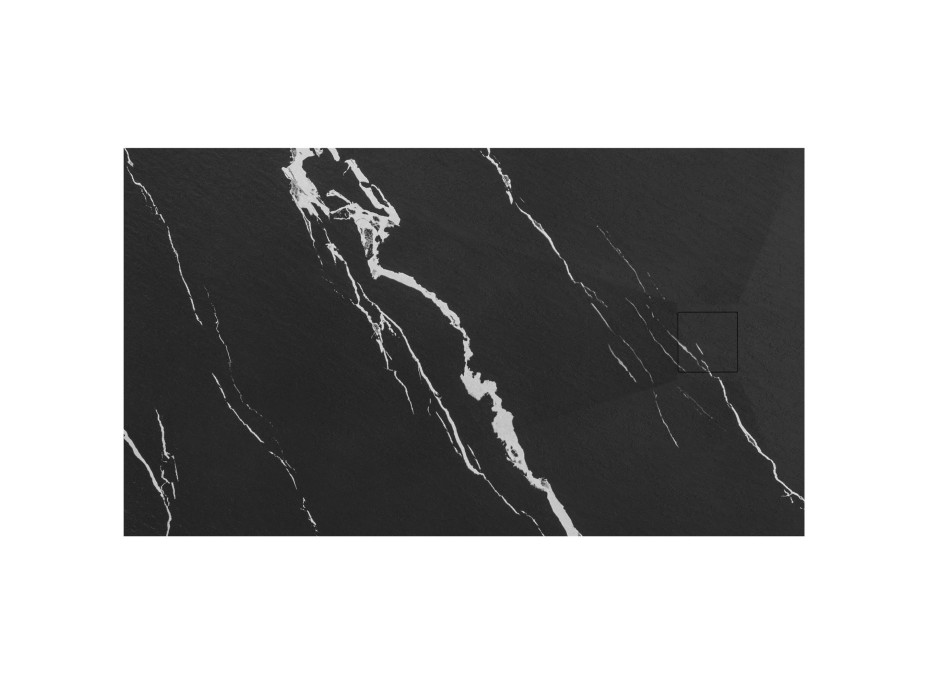 Sprchová SMC vanička REA MAGNUM CARRARA BLACK 90x120 cm - imitácia kameňa - čierna