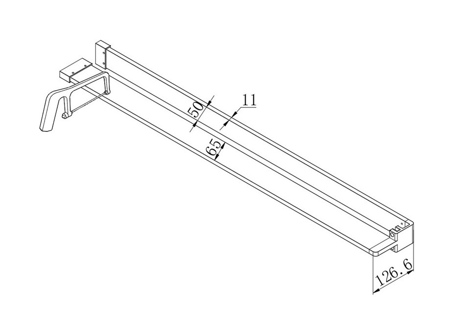 Polička k WALK IN, 120 cm, čierny ALU