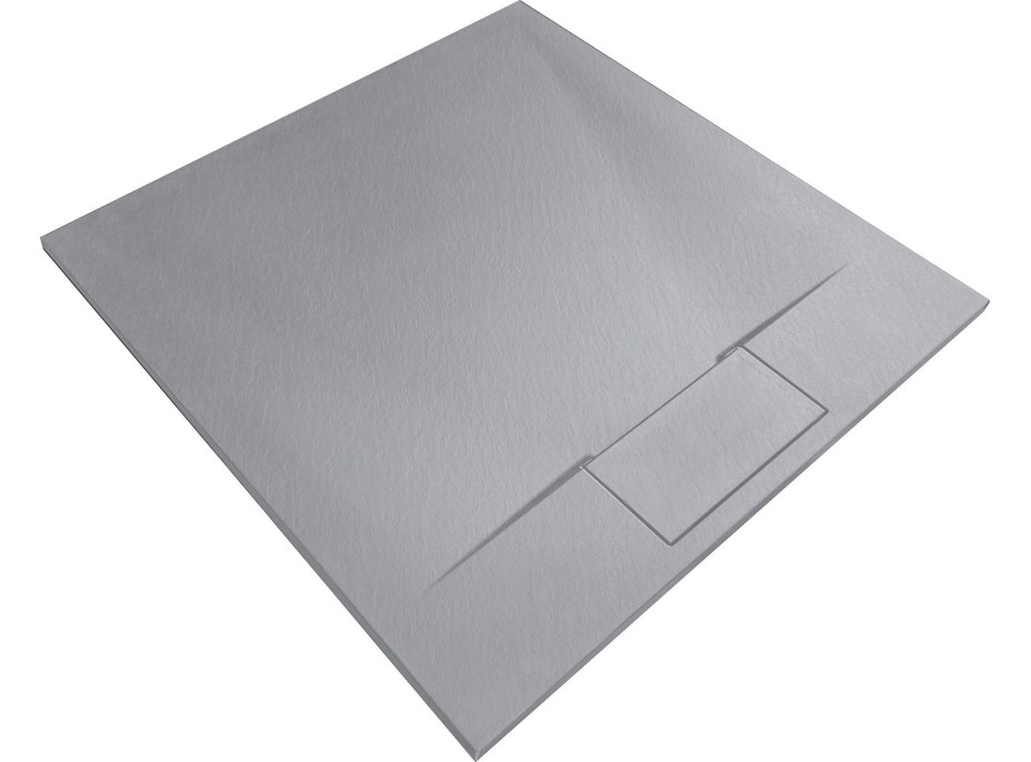 Sprchová SMC vanička REA BAZALT GREY 90x90 cm - imitácia kameňa - šedá