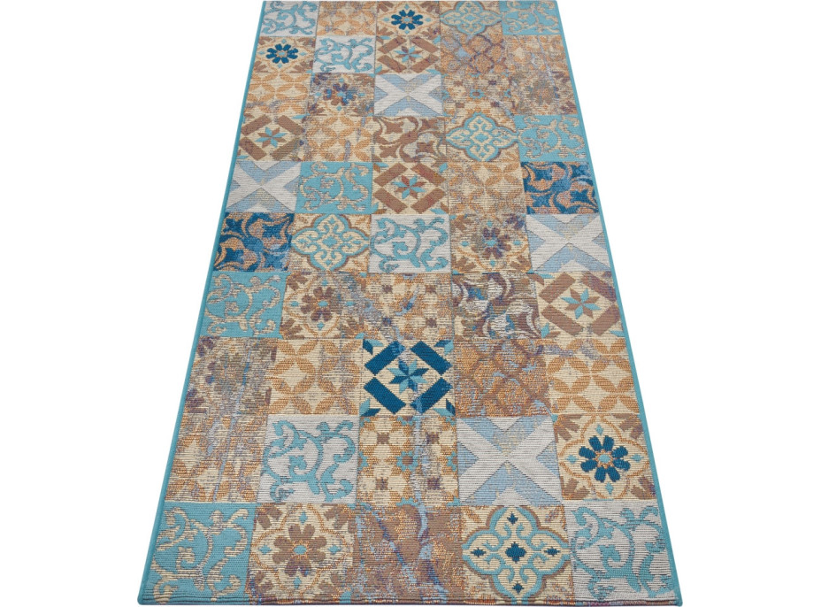 Behúň Cappuccino 105880 Mosaik Blue Multicolored