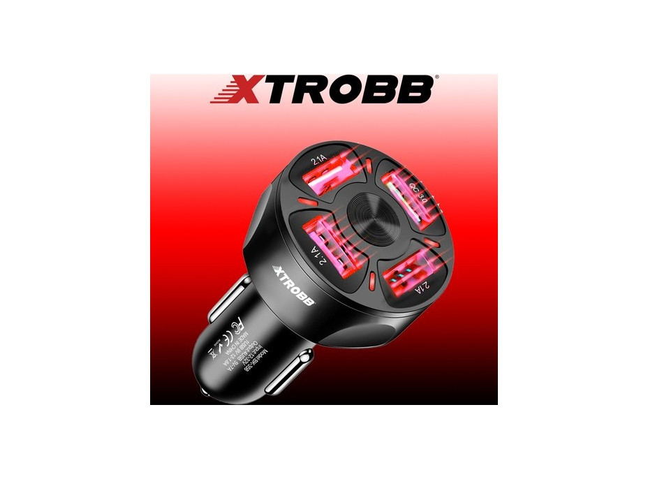 4x USB nabíjačka do auta + kábel Xtrobb 19907