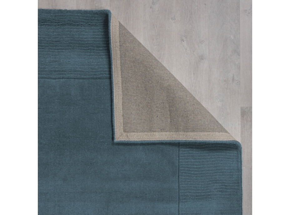 Kusový ručne tkaný koberec Tuscany Textured Wool Border Blue