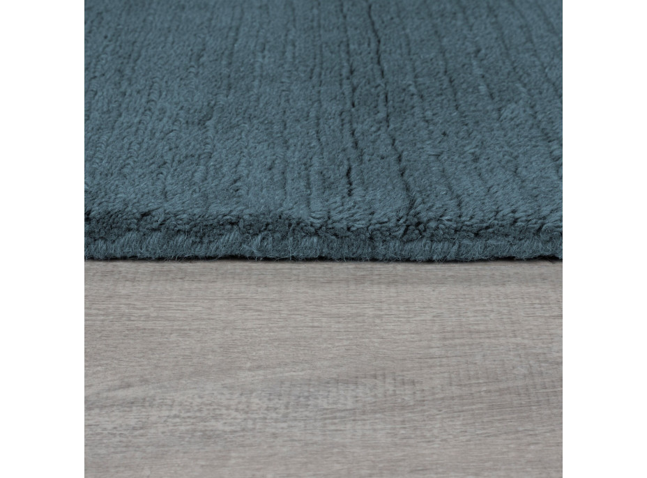 Kusový ručne tkaný koberec Tuscany Textured Wool Border Blue