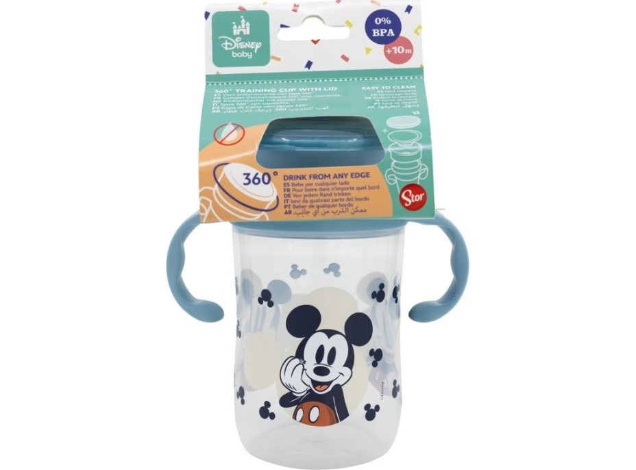 STOR Detský trénovací hrnček 395 ml Mickey Mouse