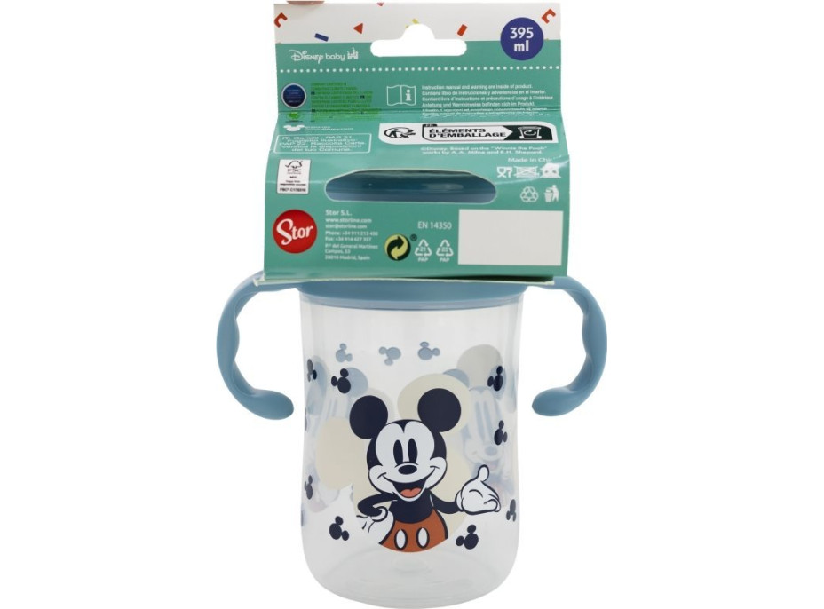 STOR Detský trénovací hrnček 395 ml Mickey Mouse