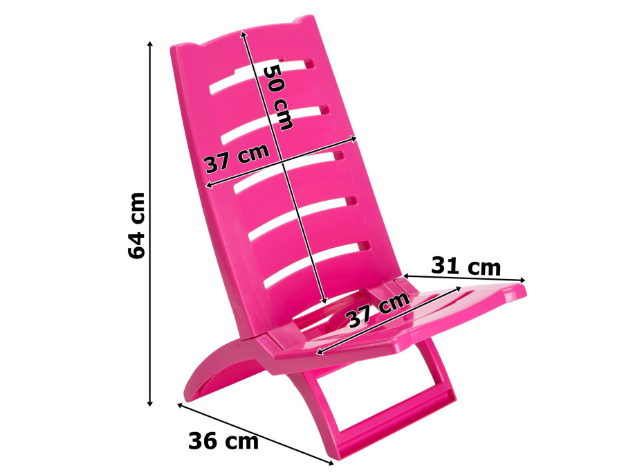 Plážové kresielko TIRRENO - ružové