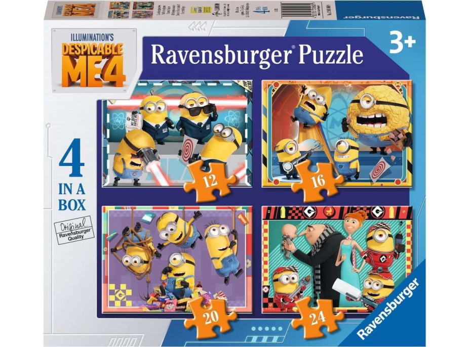 RAVENSBURGER Puzzle Ja, zloduch 4, 4v1 (12, 16, 20, 24 dielikov)