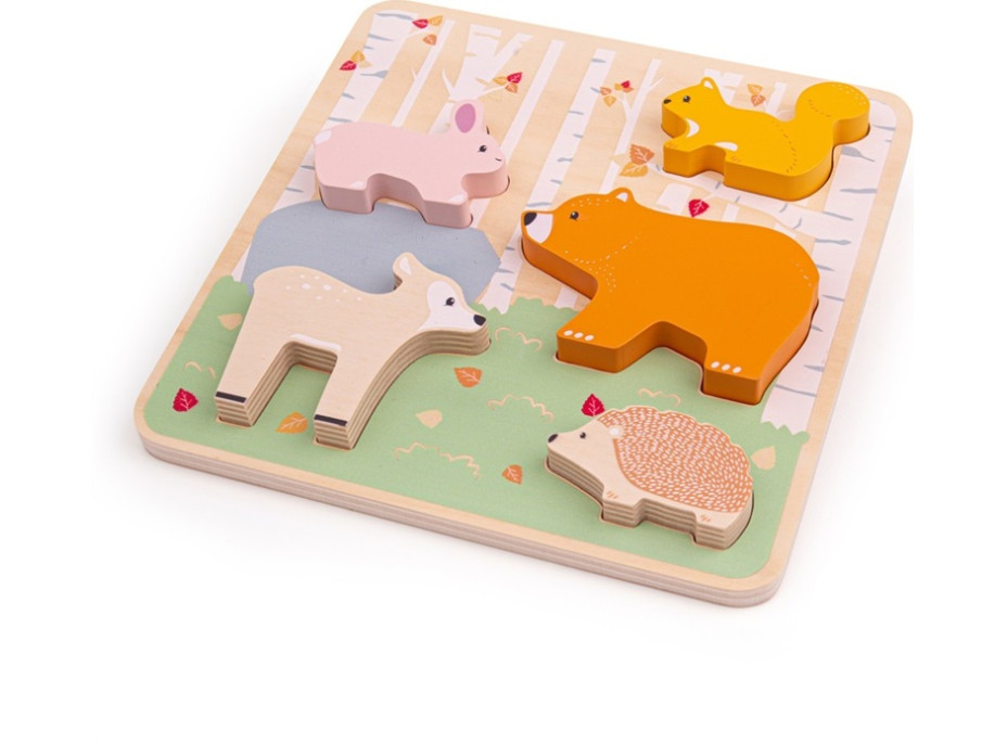 Bigjigs Baby Drevené puzzle Woodland