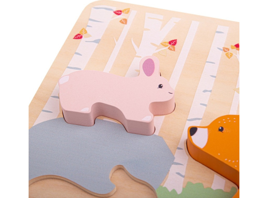 Bigjigs Baby Drevené puzzle Woodland