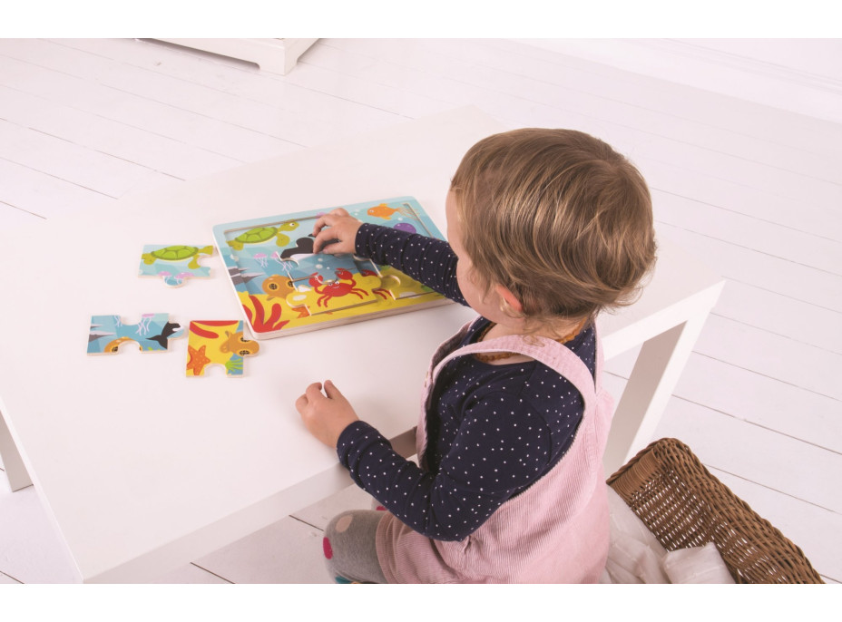 Bigjigs Toys Drevené puzzle morský svet