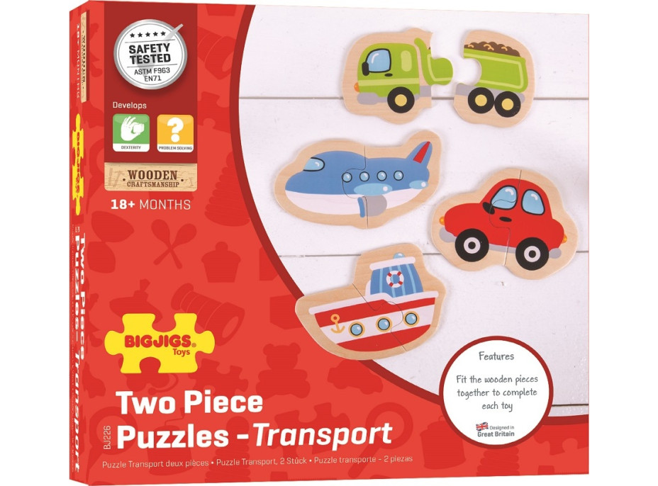 Bigjigs Toys Easy puzzle Dopravné prostriedky