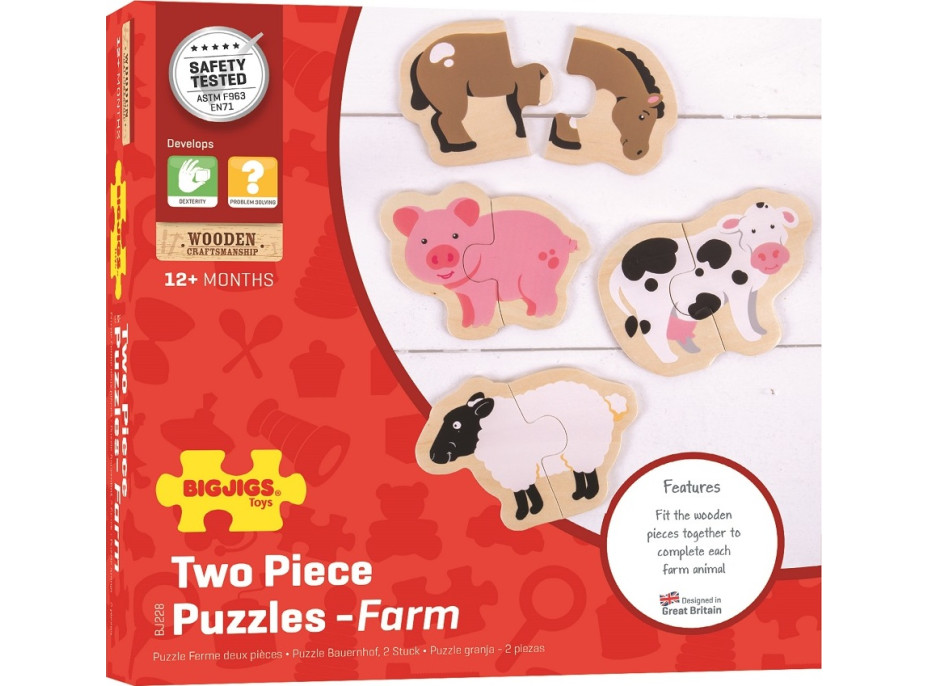 Bigjigs Toys Easy puzzle Zvieratká z farmy