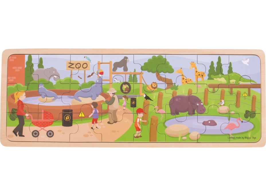 Bigjigs Toys Drevené puzzle zoo