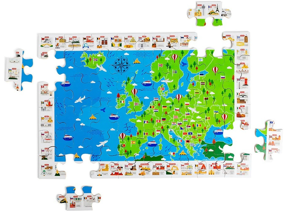 Bigjigs Toys Puzzle Európske pamiatky