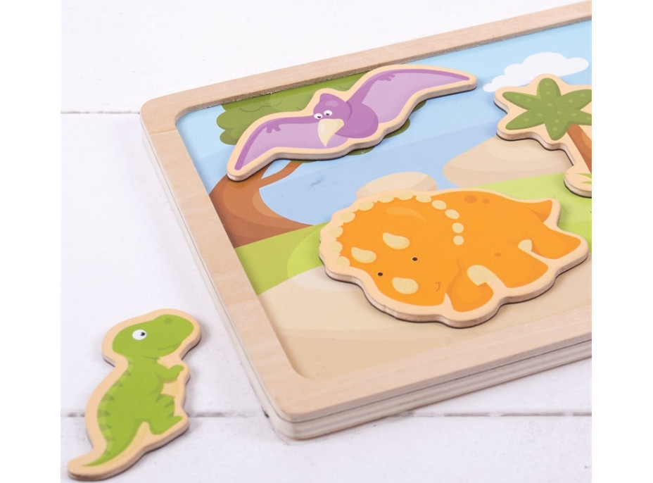 Bigjigs Toys magnetické puzzle dinosauri