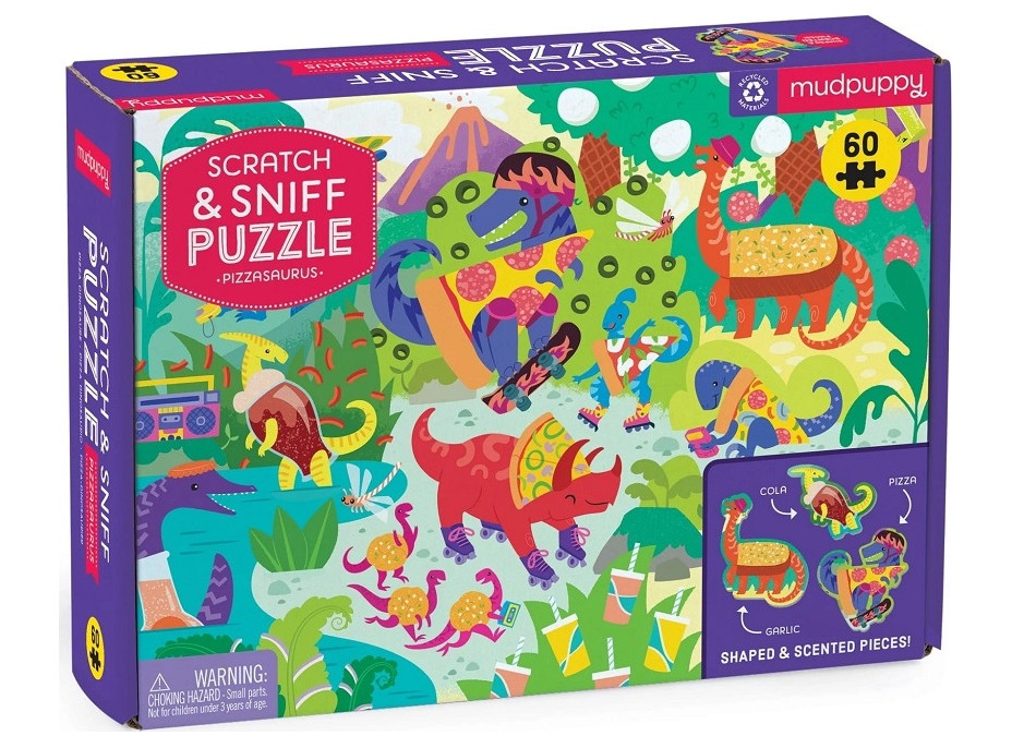 Mudpuppy Puzzle Pizzasaurus 60dielne s vôňou