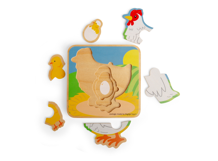 Bigjigs Toys Puzzle Životný cyklus sliepky