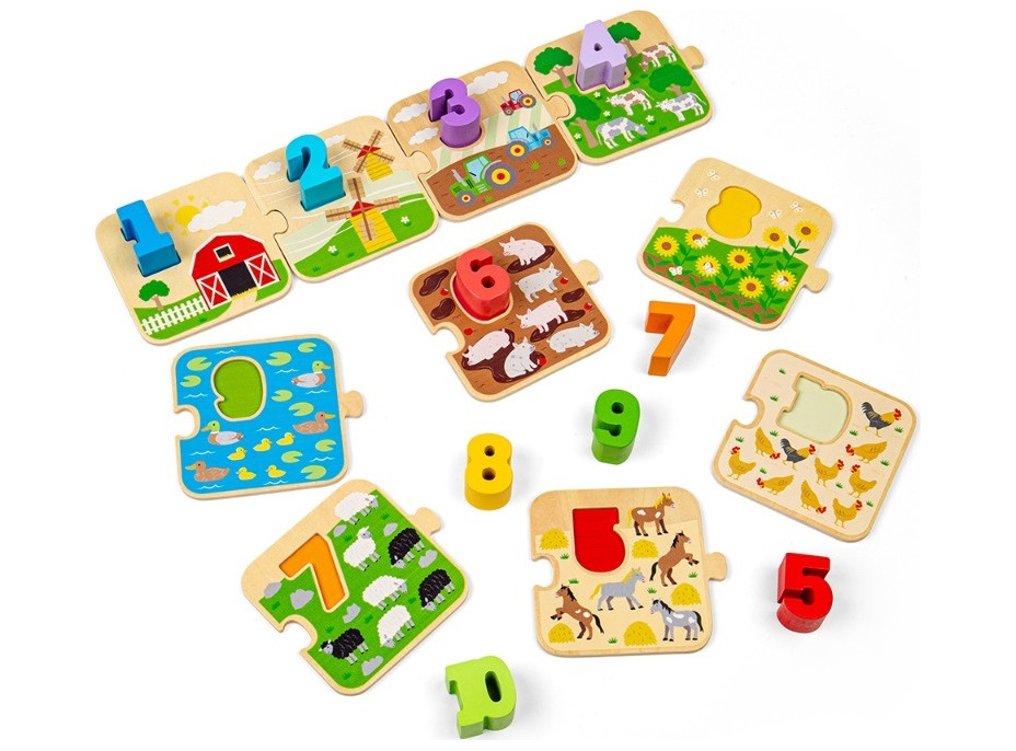 Bigjigs Toys Puzzle s obrázkami a číslami