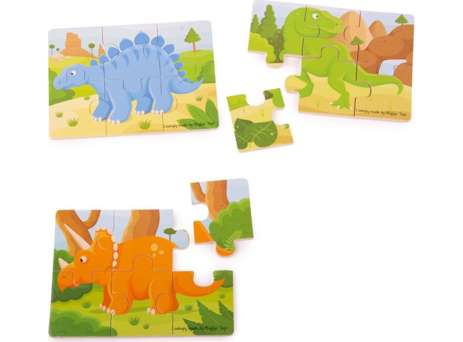 Bigjigs Toys Puzzle 3v1 dinosaury